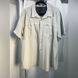 Wrangler ATG All Terrain Gear XXL button shirt Hiking Silver, light grey.